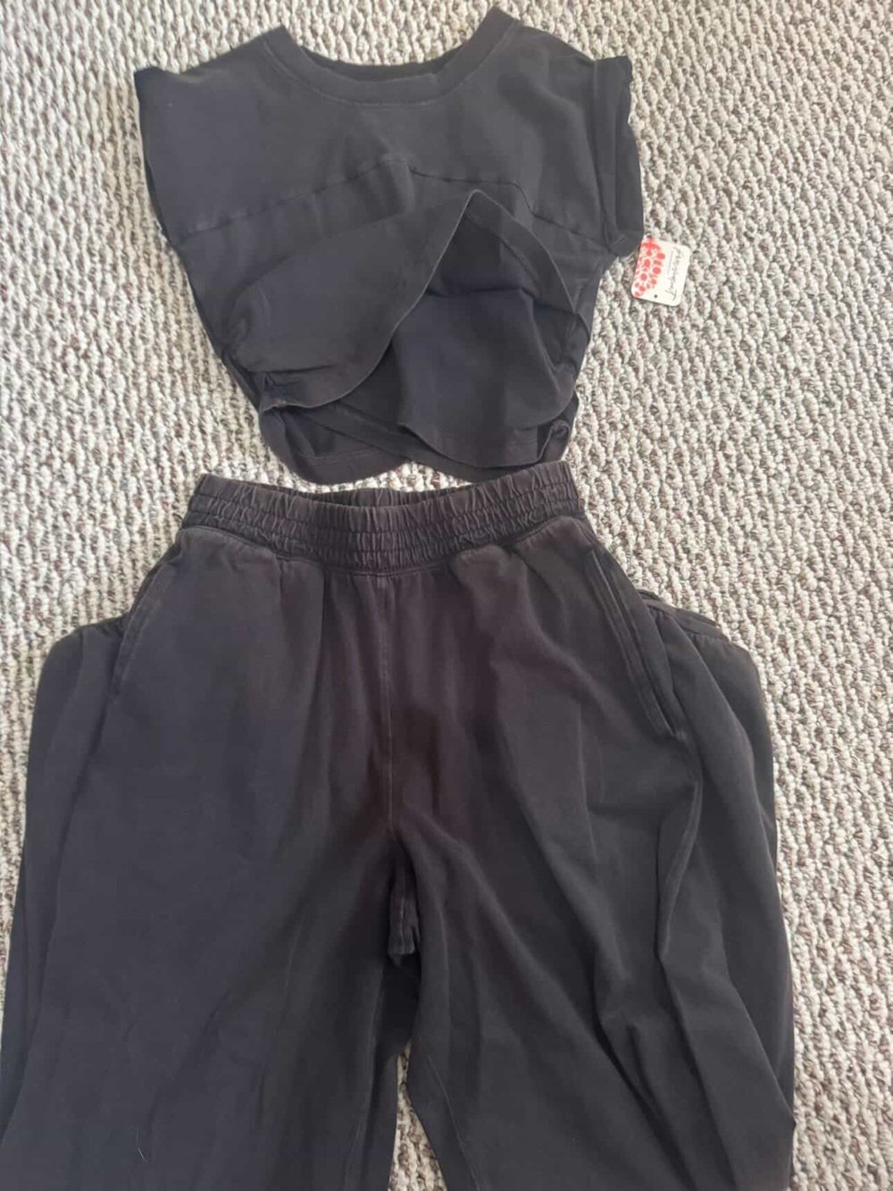 Free People gray Relaxed Pull-On Joggers and top